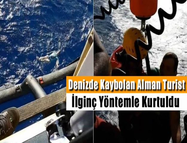 Denizde Kaybolan Alman Turist İlginç Yöntemle Kurtuldu