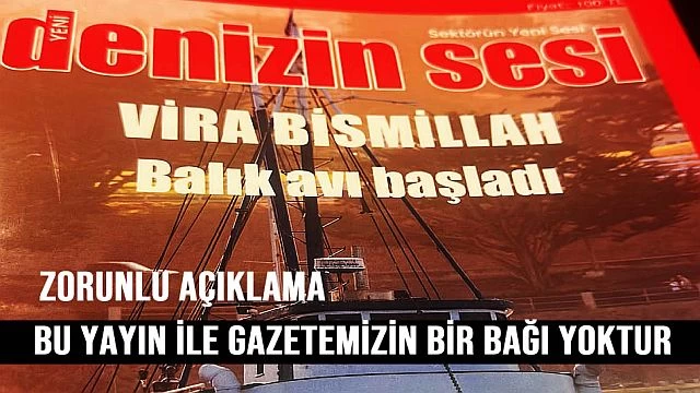 ZORUNLU AÇIKLAMA; Bu yayınla gazetemizin bağı yoktur