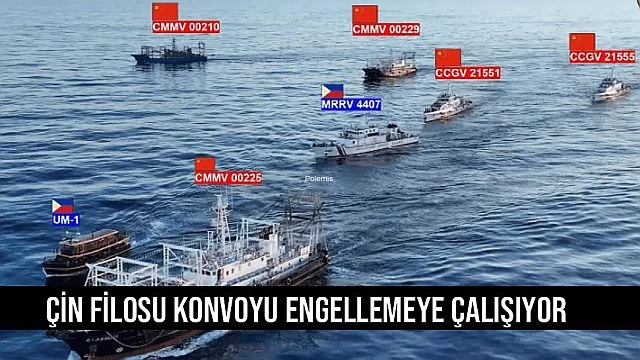 Çin Filosu Konvoyu Engellemeye Çalışıyor