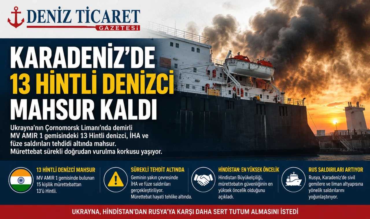 Karadeniz’de 13 Hintli Denizci Mahsur