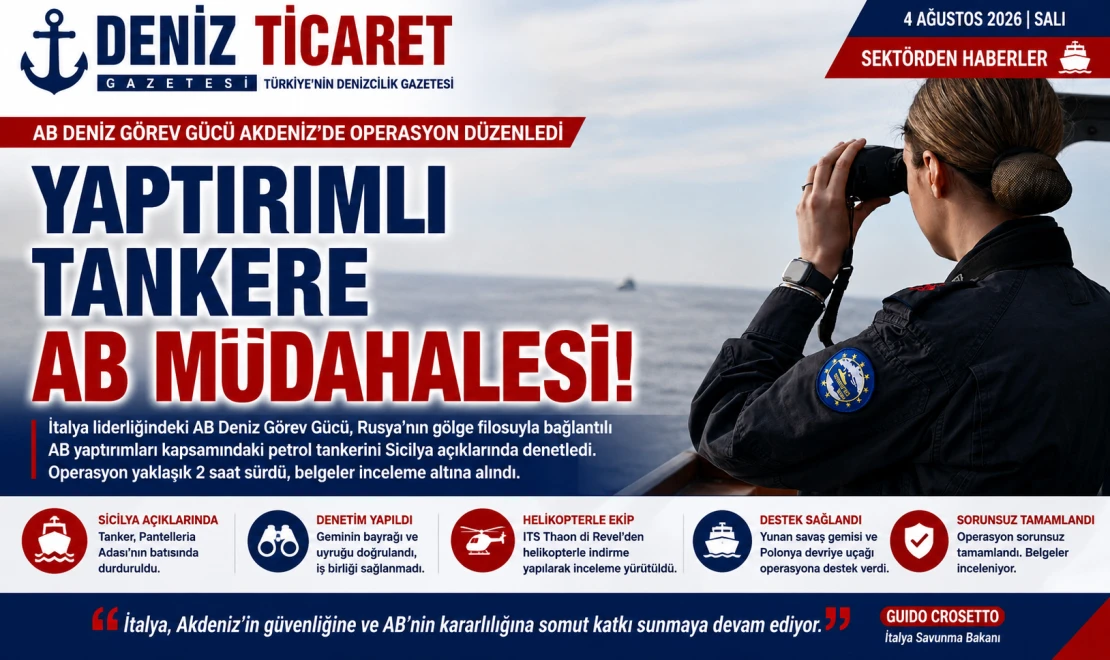 AB, Gölge Filo Tankerini Akdeniz'de Denetledi