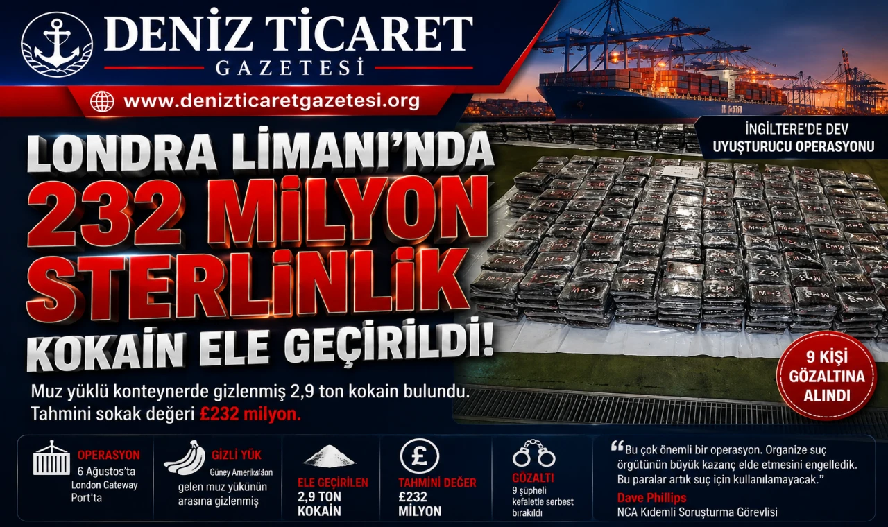 Londra Limanı’nda 232 Milyon Sterlinlik Kokain Baskını
