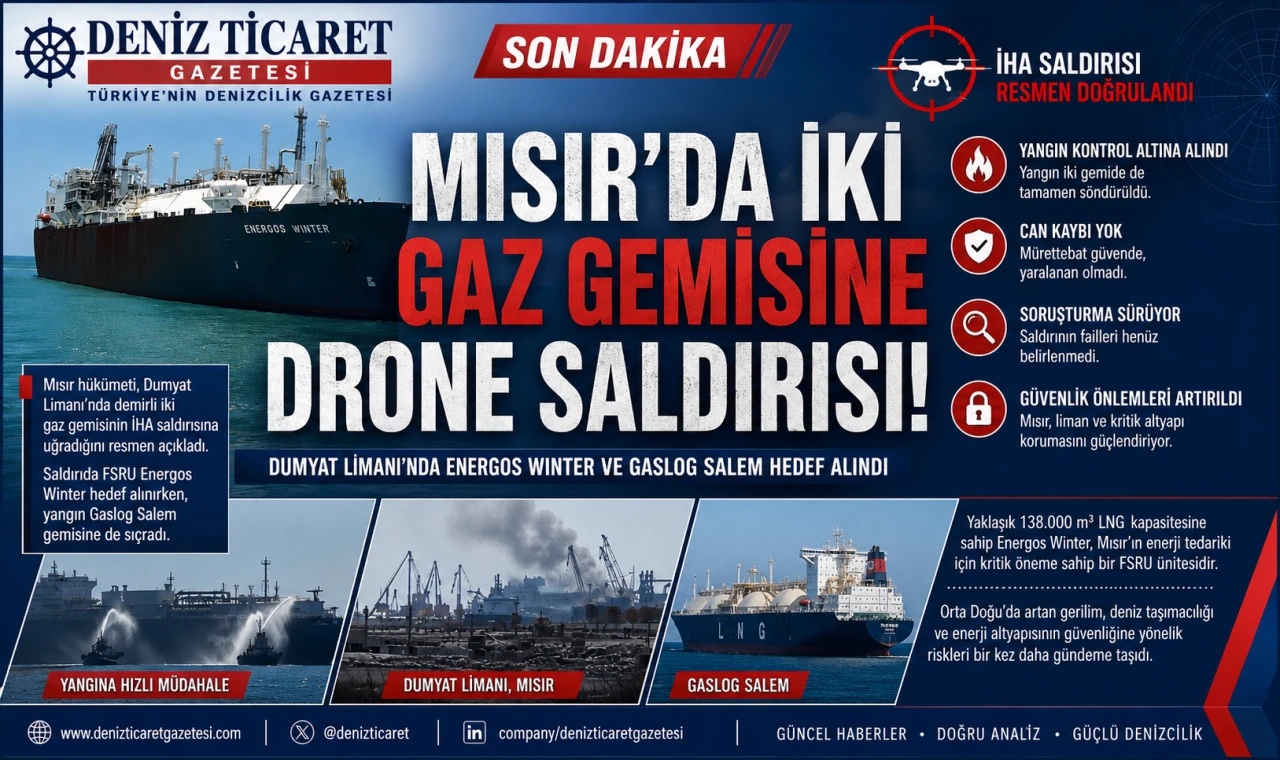 Mısır'da İki LNG Gemisine İHA Saldırısı