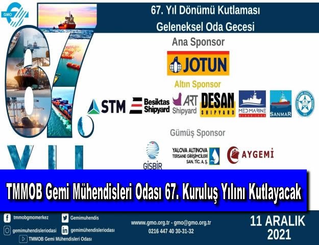 TMMOB Gemi Mühendisleri Odası 67. Kuruluş Yıl Dönümünü Kutlayacak