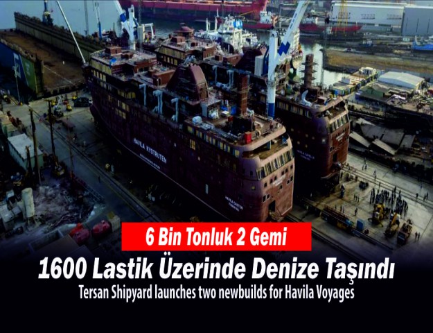 6 Bin Tonluk 2 Gemi, 1600 Lastik Üzerinde Denize Taşındı
