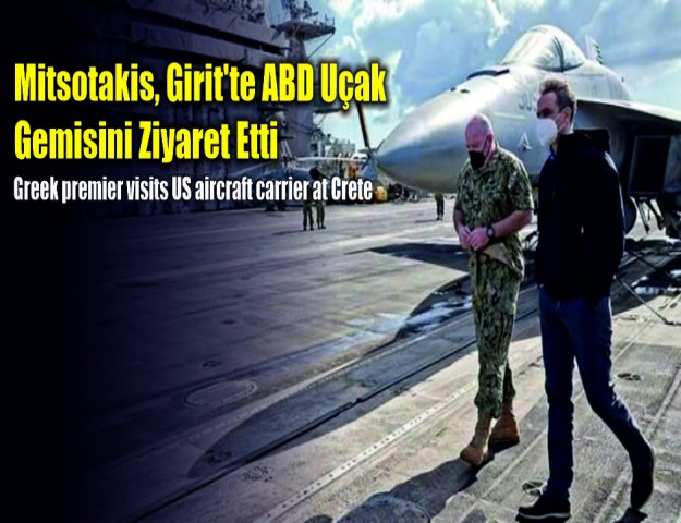 Mitsotakis, Girit'te ABD Uçak Gemisini Ziyaret Etti