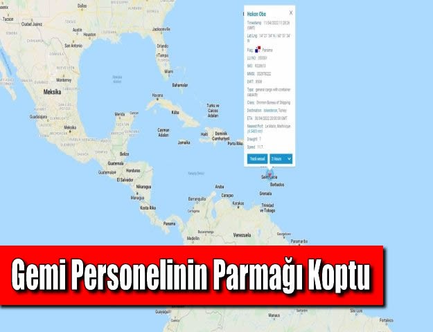 Gemi Personelinin Parmağı Koptu