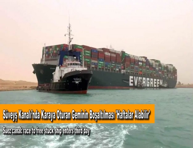 Süveyş Kanalı’nda Karaya Oturan Geminin Boşaltılması ‘Haftalar Alabilir’