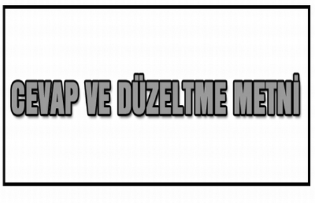 Cevap ve Düzeltme Metni
