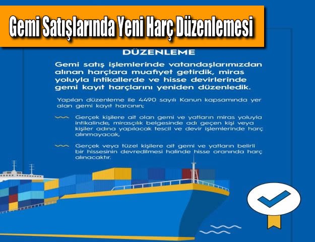 Gemi Satışlarında Yeni Harç Düzenlemesi