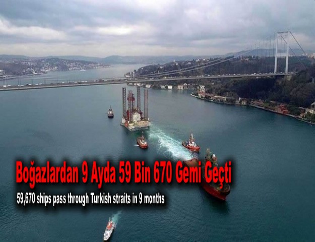 Boğazlardan 9 Ayda 59 Bin 670 Gemi Geçti