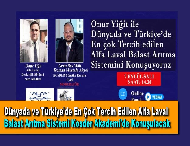 Dünyada ve Türkiye’de En Çok Tercih Edilen Alfa Laval Balast Arıtma Sistemi Kosder Akademi'de Konuşulacak