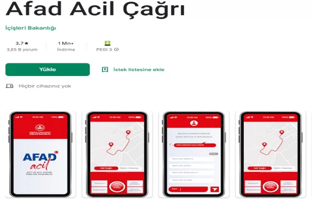 AFAD ACİL ÇAĞRI BUTONU