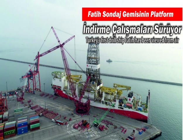 Fatih Sondaj Gemisinin Platform İndirme Çalışmaları Sürüyor