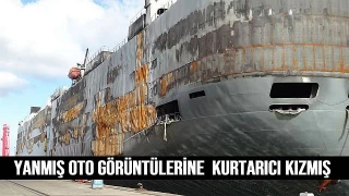 Yanmış oto görüntüleri kurtarma firmasını kızdırdı