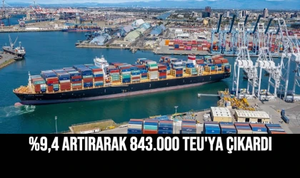 %9,4 Artırarak 843.000 TEU'ya Çıkardı