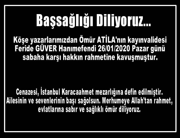 Başsağlığı Diliyoruz...