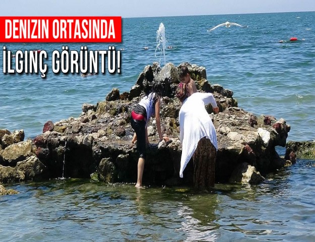 Denizin Ortasında İlginç Görüntü!