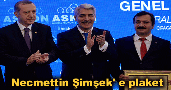 Necmettin Şimşek'e plaket