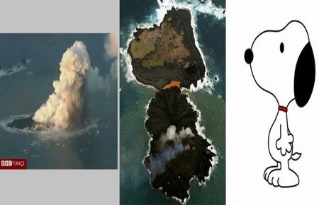 Okyanustan 'Snoopy' adası fışkırdı!