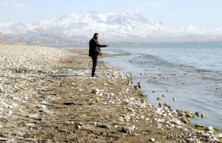 Van Gölü'nde su 15 metre çekildi